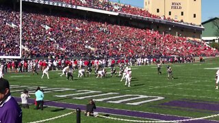 Northwestern University Wildcats football scores a touchdown against Wisconsin - November 5, 2016