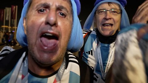 Argentina fans CELEBRATE and REACT to reaching World Cup Final as they leave the Lusail Stadium