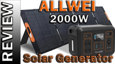 ALLWEI Solar Generator 2000W Portable Power Station 2131Wh 200W Solar Panel Lithium Battery Backup