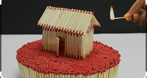 How to Make Matchstick House at Home | Match House Fire