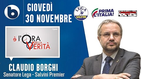 🔴Sen. Claudio Borghi ospite a "È l'ora della Verità" su Byoblu: il Trattato Pandemico (30/11/2023)