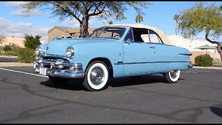 1951 Ford Custom Convertible in Alpine Blue & V8 Engine Sound on My Car Story with Lou Costabile