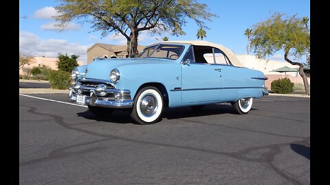 1951 Ford Custom Convertible in Alpine Blue & V8 Engine Sound on My Car Story with Lou Costabile