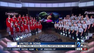 Two Baltimore School Choirs perform on the view