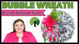 How to make a Deco Mesh BUBBLE WREATH Tutorial EASY Dollar Tree Summer wreath DIY 8 inch wreath form