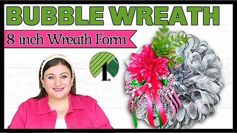 How to make a Deco Mesh BUBBLE WREATH Tutorial EASY Dollar Tree Summer wreath DIY 8 inch wreath form