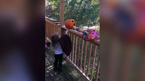 Girl Gives Tearful Good Bye To Pumpkin