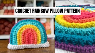 Crafty Rainbow Pillow | Free Crochet Pattern