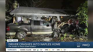 Search continues for driver who crashed into Naples home