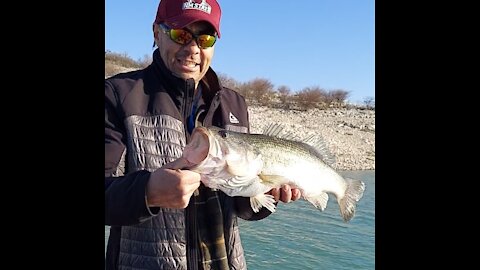 5 lb Lunker Bass caught on Lake Amistad, Del Rio Tx- Spoonplugging