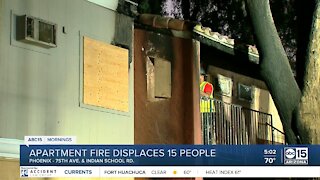 Phoenix apartment fire displaces 15, leaves 3 hurt