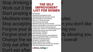 🔴 The New SELF IMPROVEMENT List For Women | The First Date List Was Dumb #firstdatelist