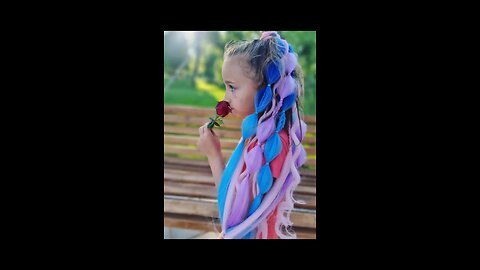 Colored braids with an elastic band for your kids