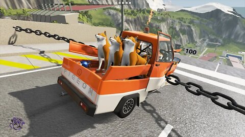 Cars vs Chains #1 - BeamNG.drive Crashes