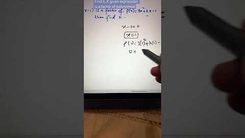 Find k’ if an expression is given as a factor of a polynomial #youtubeshorts #algebra #mathtrick