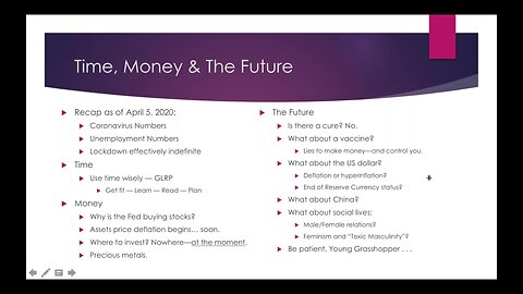 2020-0325 - CRP Weekly Webinar #2: “Time, Money & The Future”