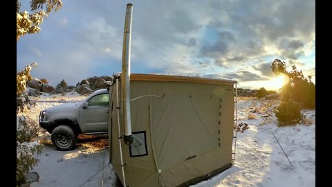 Living in a 4x4 Truck in Colorado: Overnight Snowstorm + Perfect Day w/ My Dog at Camp