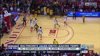 Baltimore's Jalen Smith leading No. 15 Terps into rematch with No. 18 Iowa