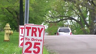 Neighbors create signs to slow down speeding drivers