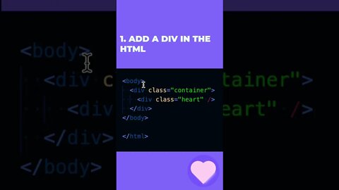 Build an animated heart 💜 using CSS in 4 steps - CSS Beginner tutorial - Learn to CODE