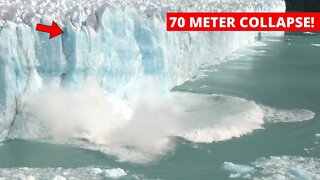 Giant +75 Meter Iceberg BREAKING OFF Glacier | Glacier Wall Collapse