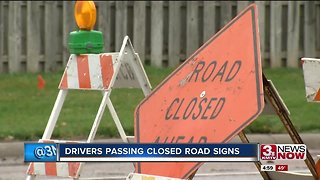 Drivers going around "Road Closed" signs cited