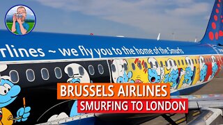 Let's Smurf to London with Brussels Airlines 🇧🇪 🇬🇧
