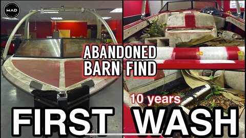 ABANDONED BARN FIND First Wash In 10 Years! Nasty Ski Boat | Satisfying Car Detailing Restoration!!