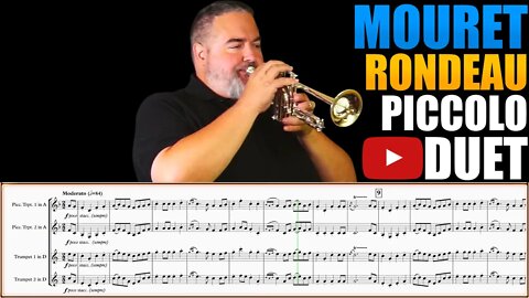 Mouret "Rondeau." for Two Piccolo Trumpets - Drew Fennell. Play Along!
