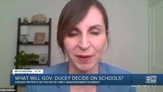 What will Governor Ducey decide on schools?