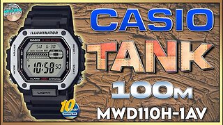The Tank! | Casio 10 Year Battery + Stainless Steel Bezel 100m MWD110H-1AV Unbox & Review