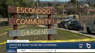 Escondido officer shot now recovering