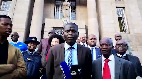 SOUTH AFRICA - Johannesburg - Minister of Justice and Correctional Services, Ronald Lamola, outside the Johannesburg Magistrate Court (79d)