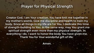 Prayer for Physical Strength