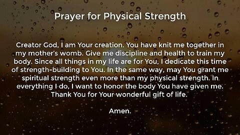 Prayer for Physical Strength