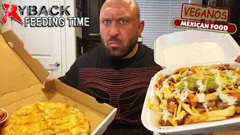 Ryback Feeding Time: Veganos Cheesy Bread with Loaded Fries Mukbang +Wardlow Talk