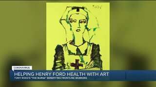 Tony Roko helping Henry Ford Health with art