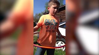 Kid Thinks His Hula Hoop Is Broken