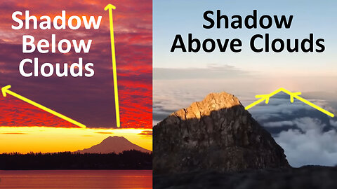Debunking Flat Earth & Eric Dubay: Mountain's Shadow Below Clouds is in Reverse Direction