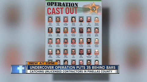 35 unlicensed contractors arrested in undercover sting operation in Pinellas County