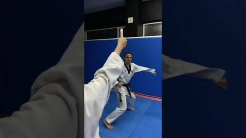 The guy with the taekwondo technique puts out the candles in an epic way with a fighting technique