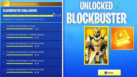 LIVE! Unlocking EVERY "BLOCKBUSTER" Challenge in Fortnite NEW FREE Secret Skin UNLOCKED!