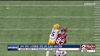 Oklahoma hammered by LSU in College Football Playoff, 63-28