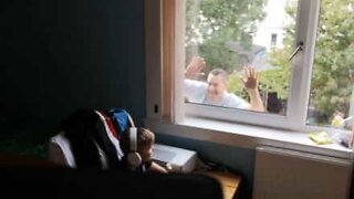 Father pranks son while he plays video game