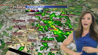 Rain chances Saturday evening in the Valley