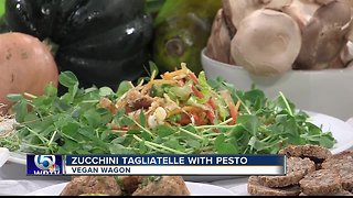 Recipe for zucchini tagliatelle with pesto