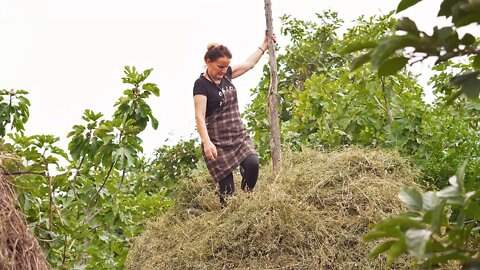 Remote Village in the Heart of Albanian Mountains | Harvesting and Storing Grass for Winter