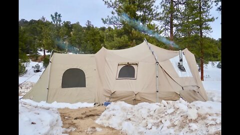 Living Off-Grid in a Tent w/ Wood Stove: Cast Iron Cooking, Stove Maintenance, Etc.