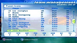 FIFA 2001 Pusan Icons Overall Player Ratings