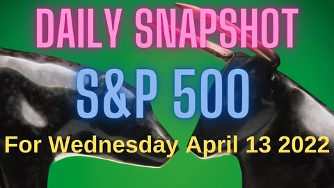 S&P 500 Snapshot Market Outlook For Wednesday, April 13, 2022